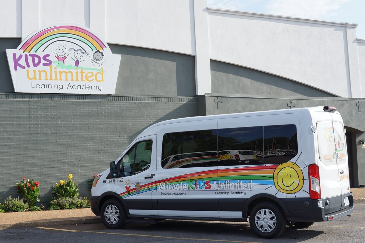 Miracle Kids Success Academy van service outside of location