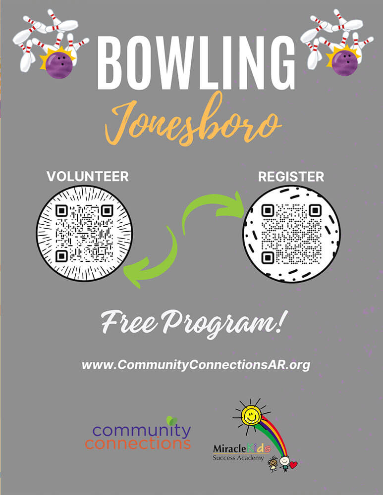 Community Connections bowling program poster